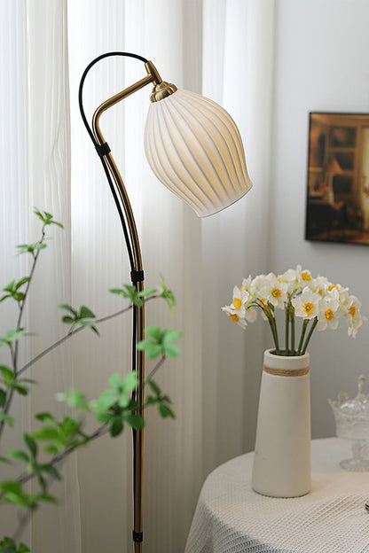 Ceramic Ribbed Floor Lamp - morylighting