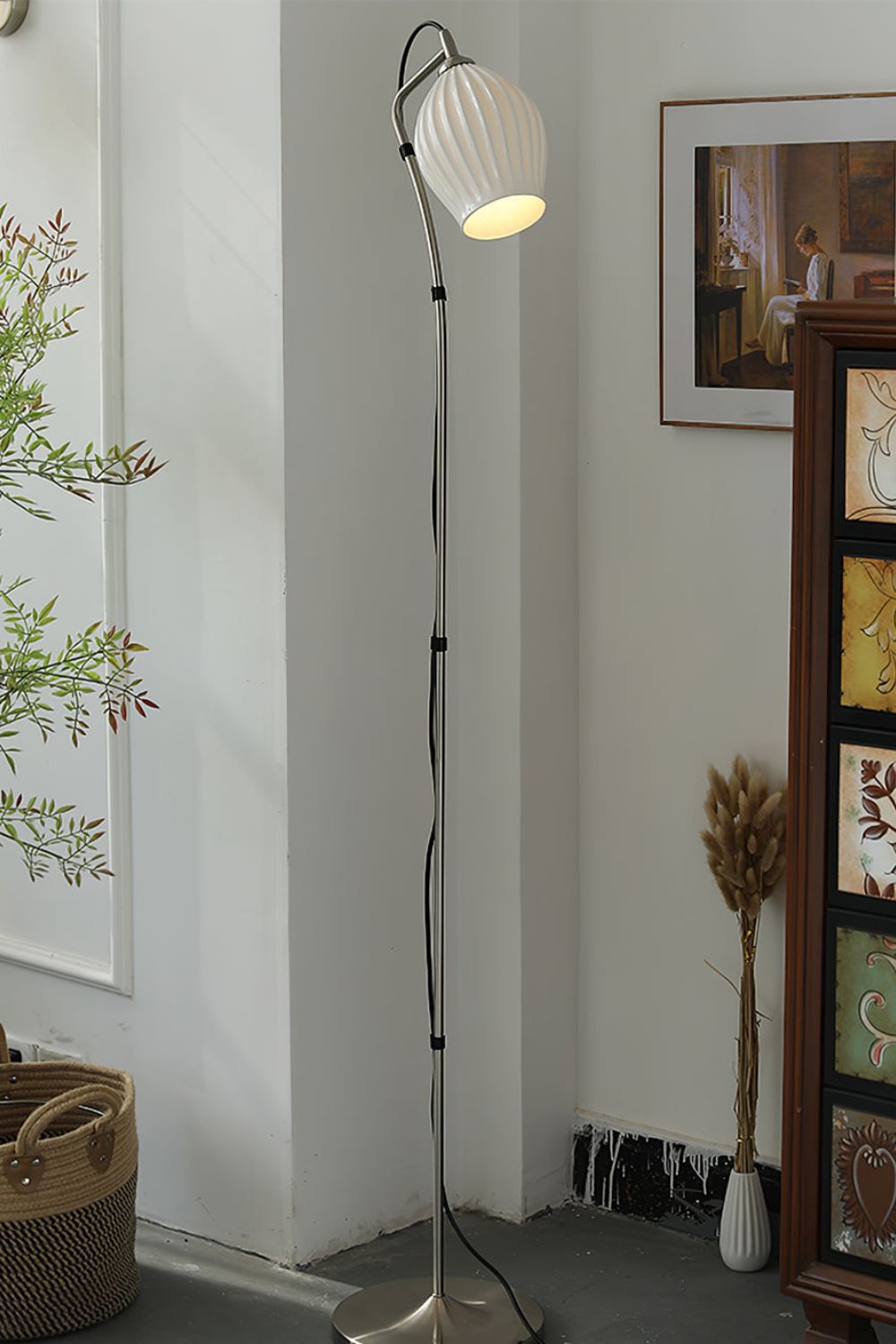 Ceramic Ribbed Floor Lamp - morylighting