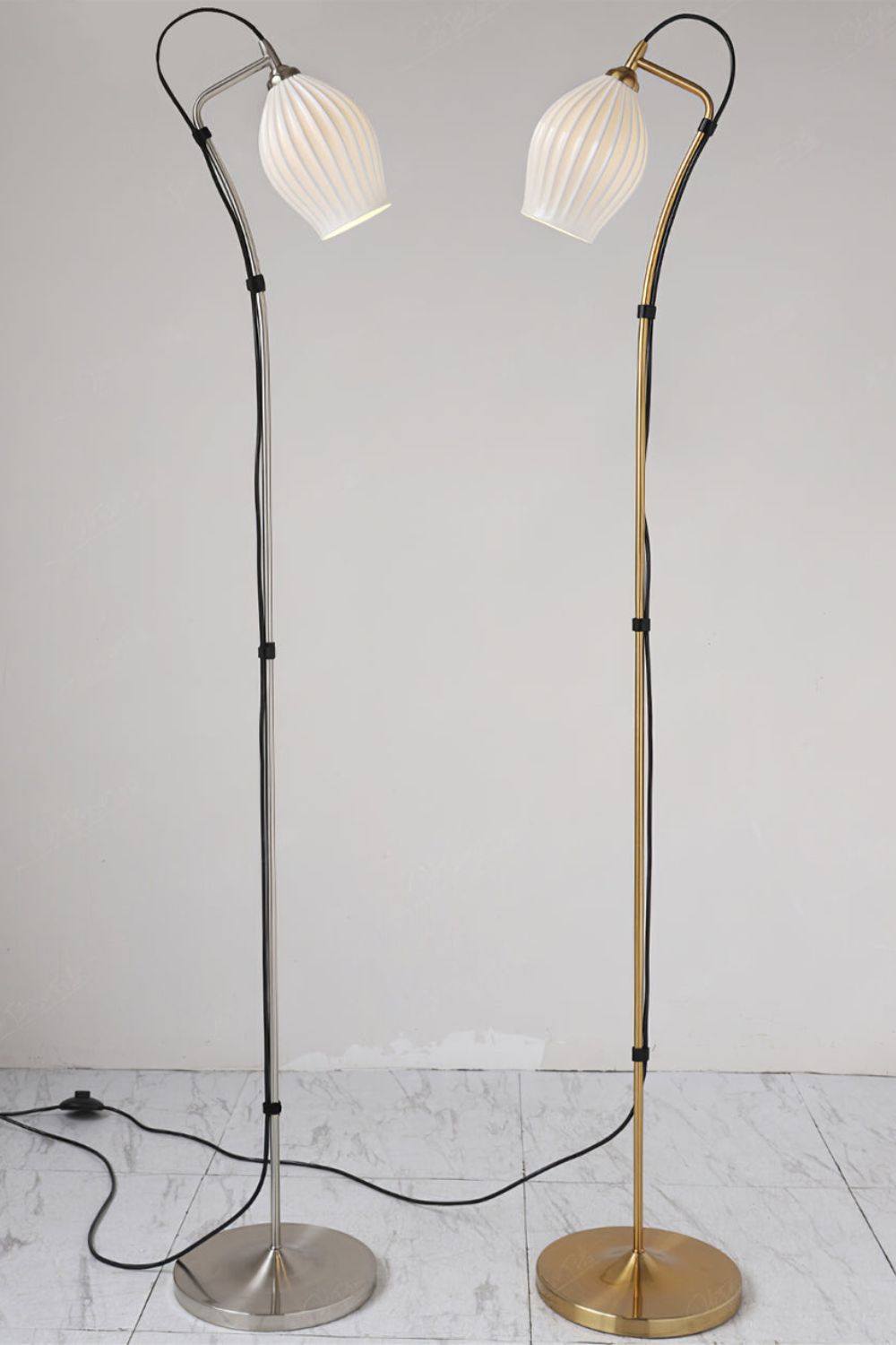Ceramic Ribbed Floor Lamp - morylighting