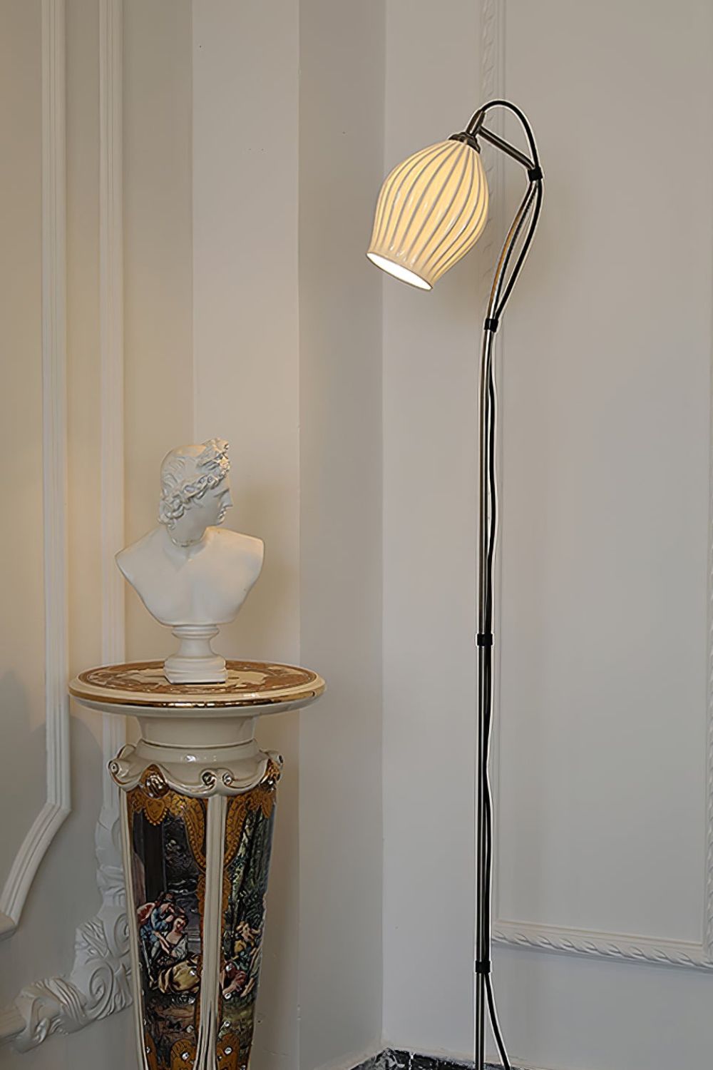 Ceramic Ribbed Floor Lamp - morylighting