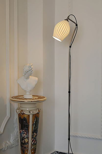 Ceramic Ribbed Floor Lamp - morylighting