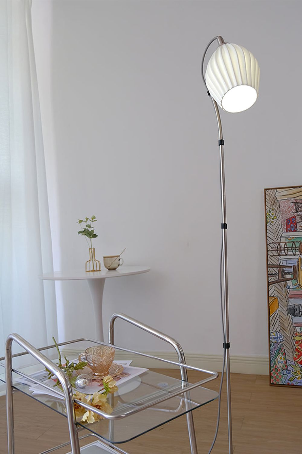 Ceramic Ribbed Floor Lamp - morylighting