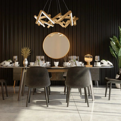 Modern Round/Linear Geometric Aluminum LED Chandelier for Dining Room/Bedroom