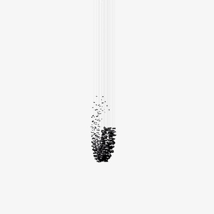 Charcoal Cascade Pixel Chandelier