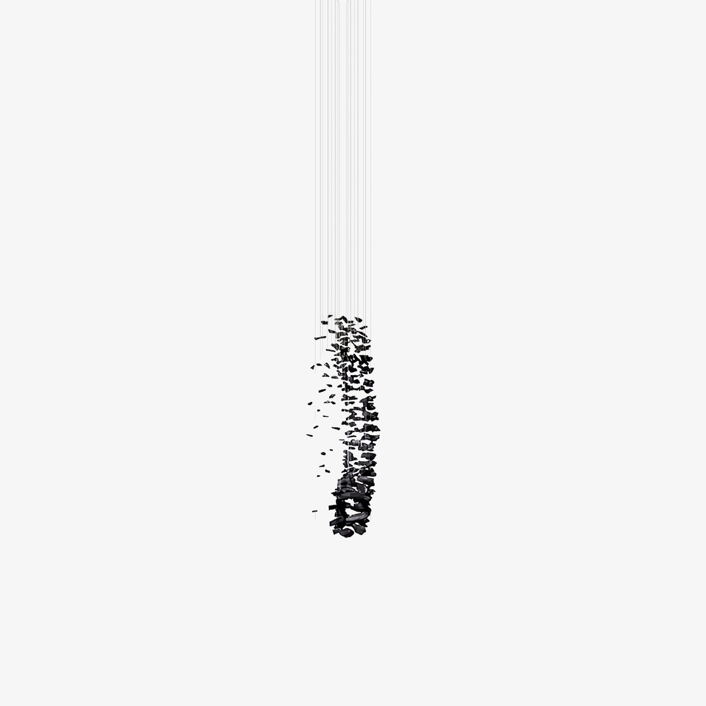 Charcoal Cascade Pixel Chandelier