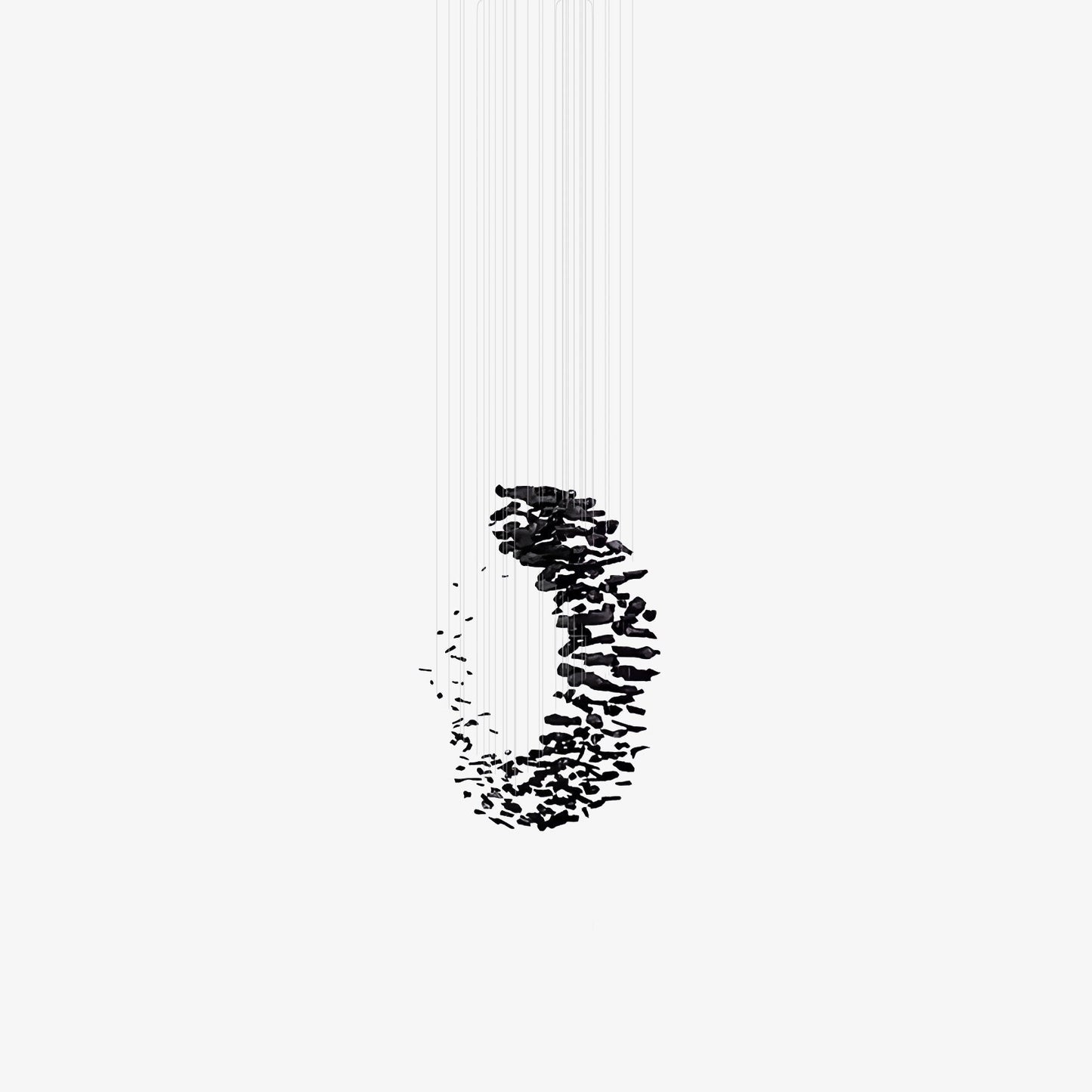 Charcoal Cascade Pixel Chandelier
