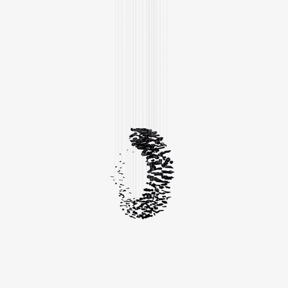 Charcoal Cascade Pixel Chandelier