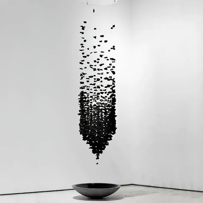 Charcoal Cascade Pixel Chandelier