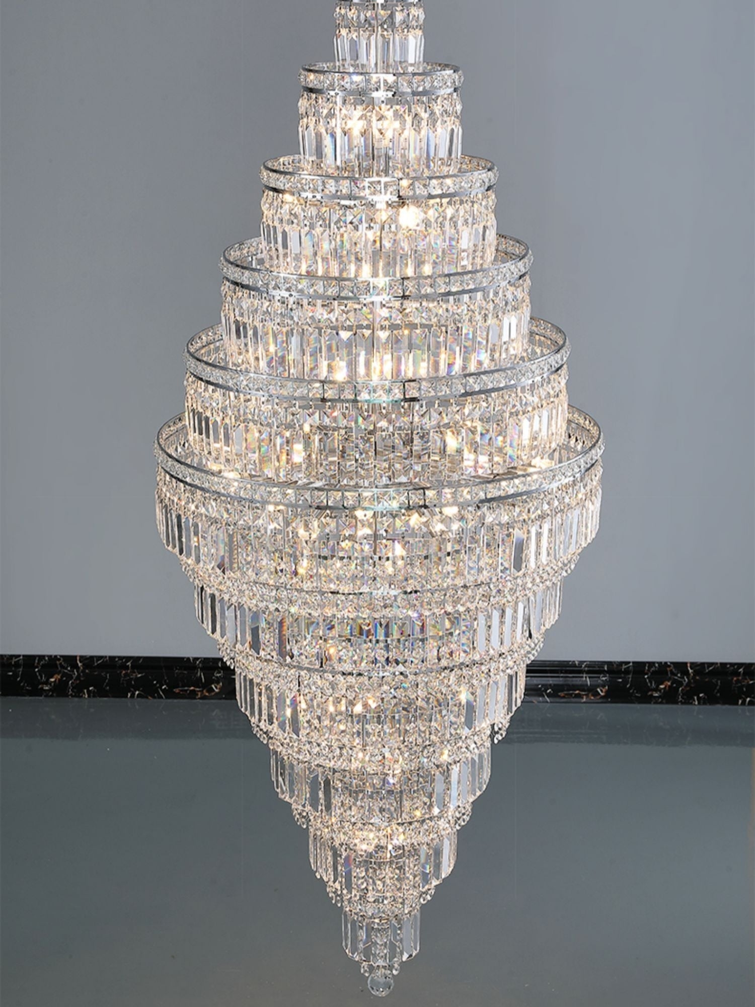 Morylighting Grand Lumina Extra Large Round Crystal Chandelier - Background Shot