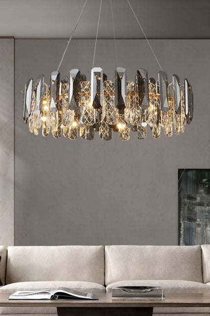 Clear Crystal Drum Pendant Lamp - morylighting