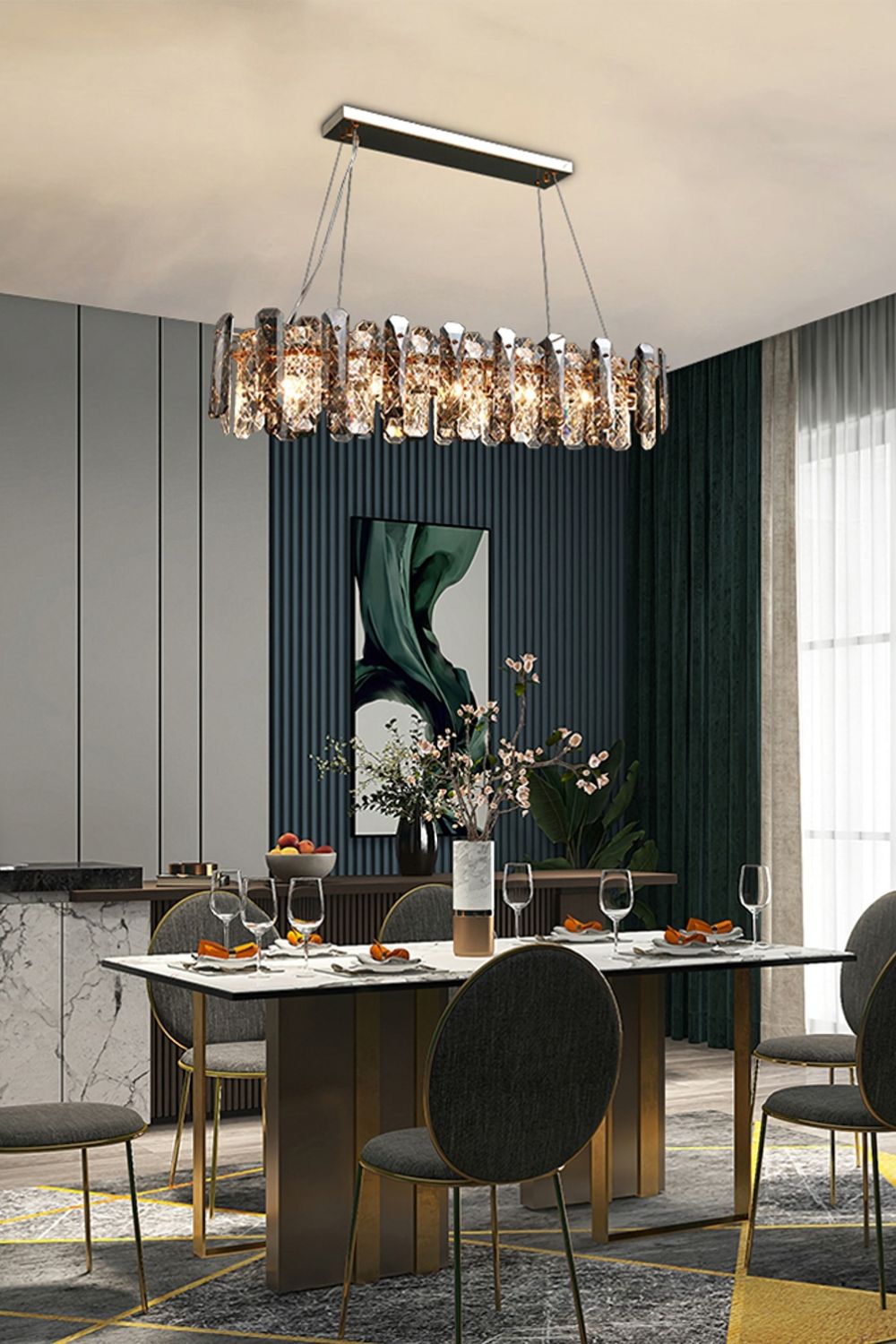 Clear Crystal Drum Pendant Lamp - morylighting