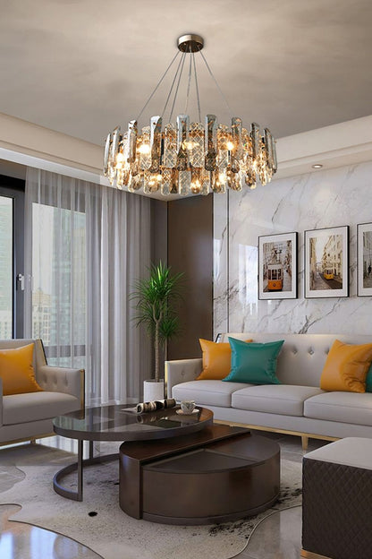 Clear Crystal Drum Pendant Lamp - morylighting