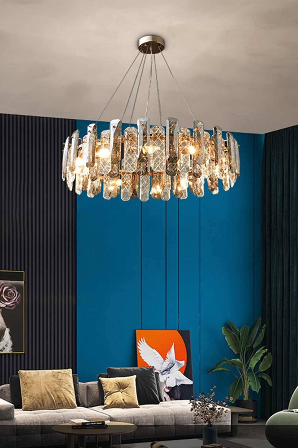 Clear Crystal Drum Pendant Lamp - morylighting