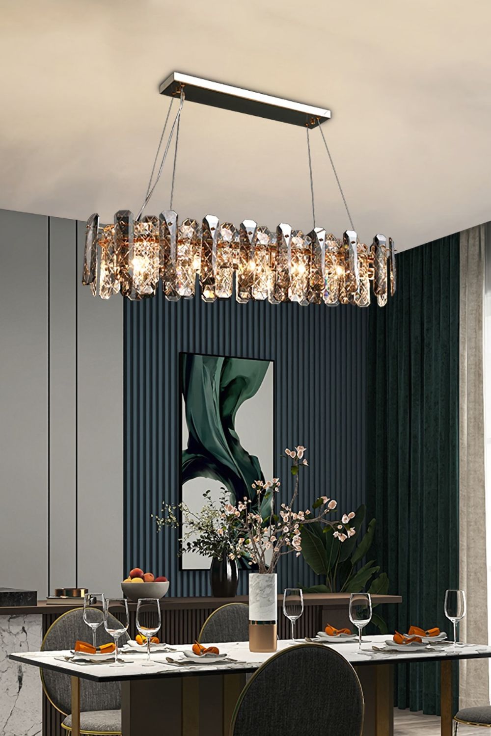 Clear Crystal Drum Pendant Lamp - morylighting