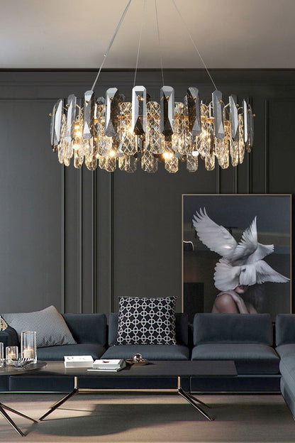 Clear Crystal Drum Pendant Lamp - morylighting