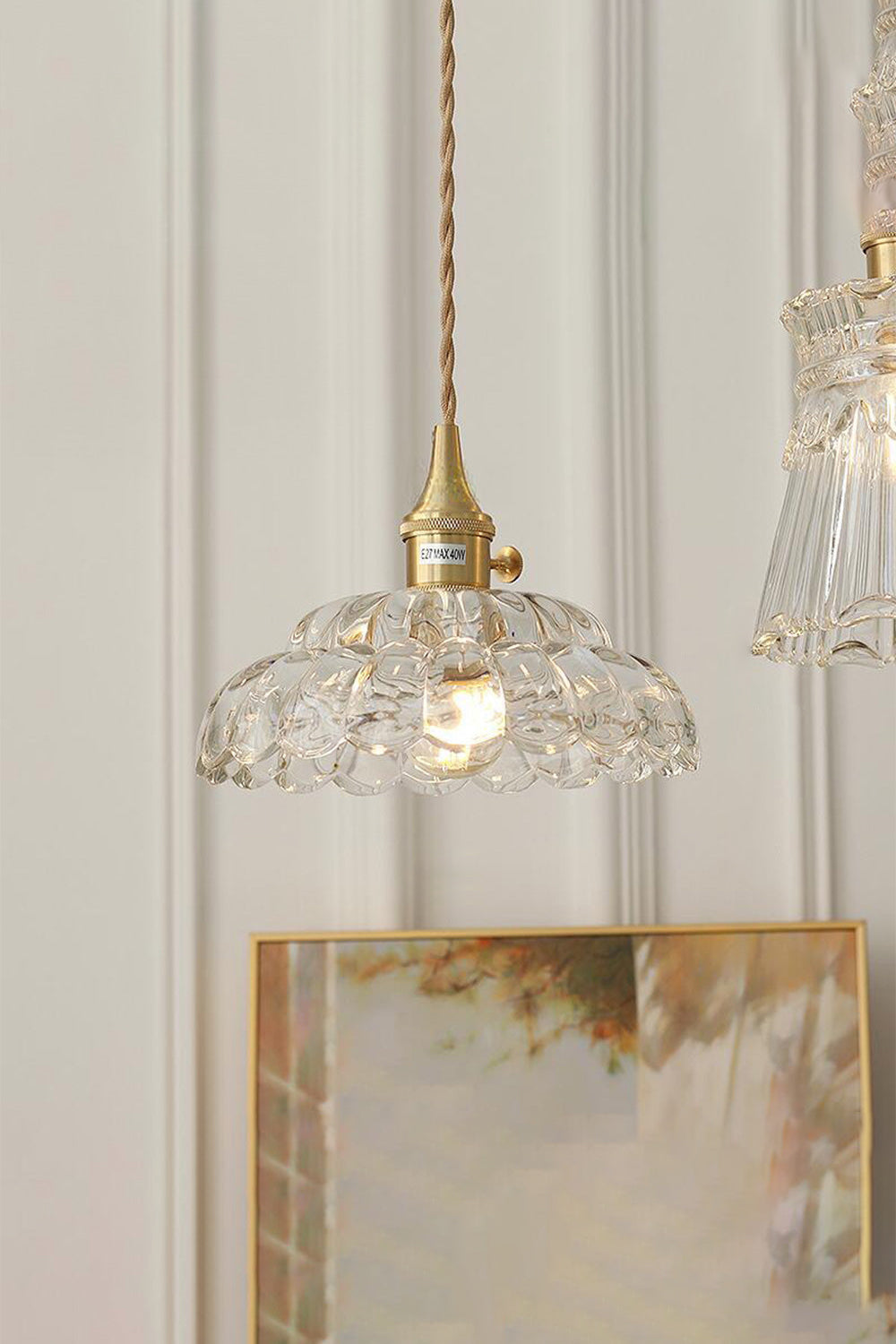 Clear Blossom Glass Shade Pendant Lamp - view 4 | morylighting