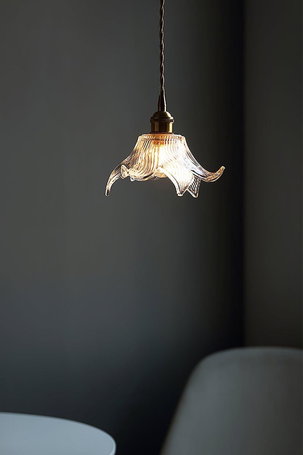 Clear Petal Glass Pendant Lamp - view 6 | morylighting