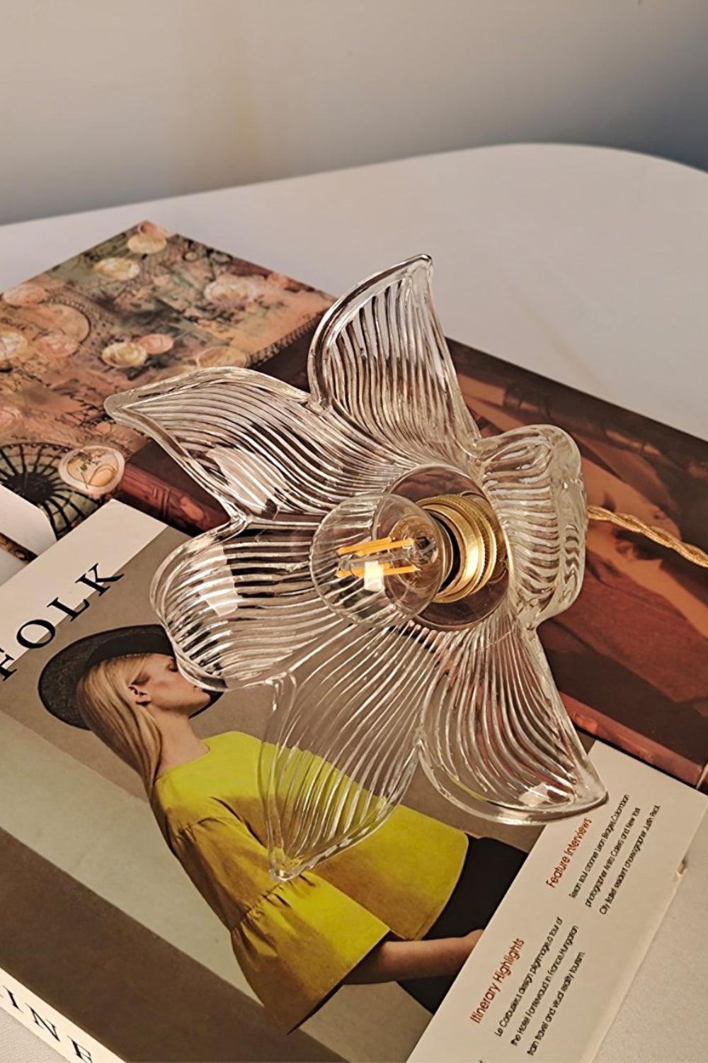 Clear Petal Glass Pendant Lamp - view 8 | morylighting
