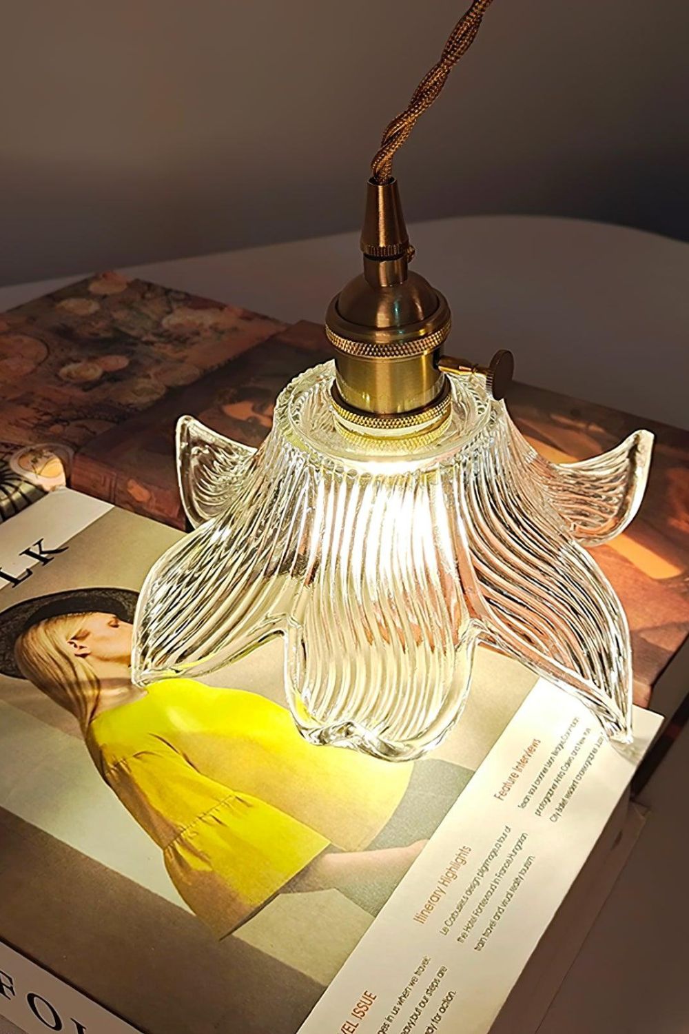 Clear Petal Glass Pendant Lamp - view 9 | morylighting