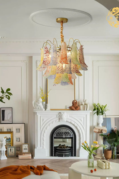 Colorful Art Glass Chandelier - view 2 | morylighting