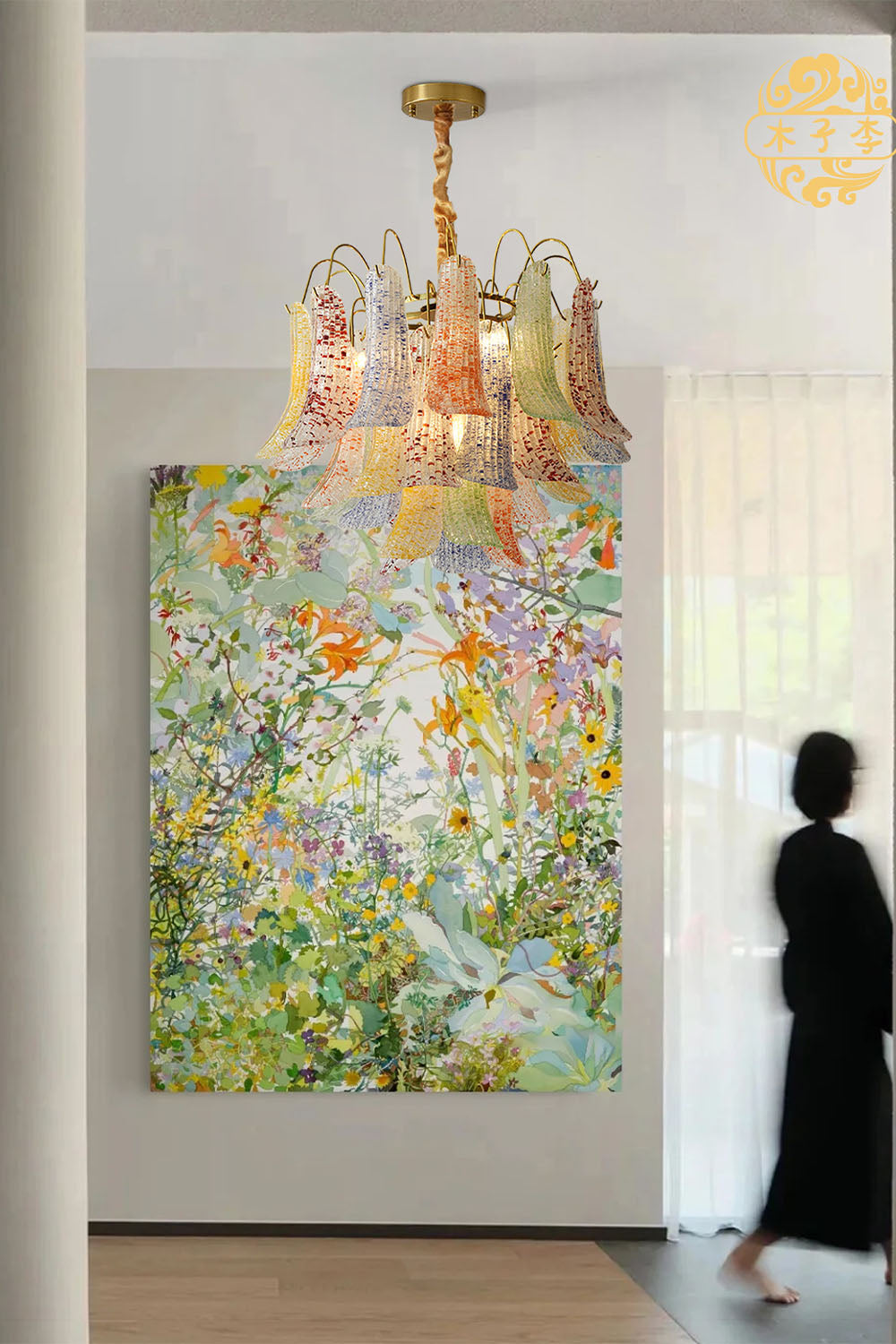 Colorful Art Glass Chandelier - view 8 | morylighting
