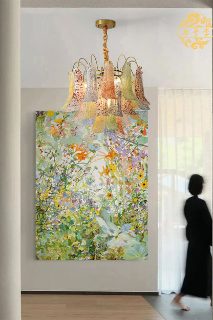 Colorful Art Glass Chandelier - view 8 | morylighting