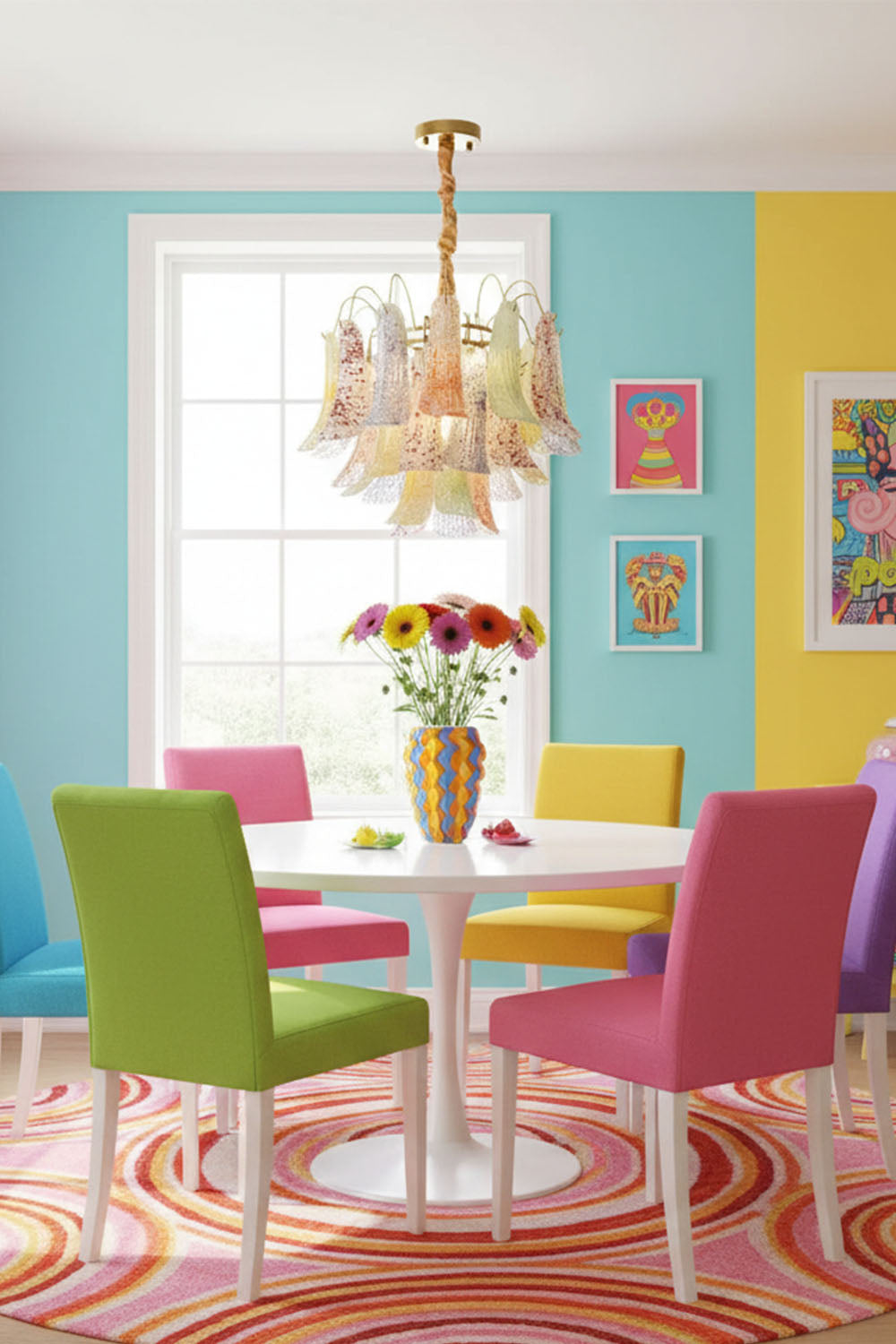 Colorful Art Glass Chandelier - view 12 | morylighting