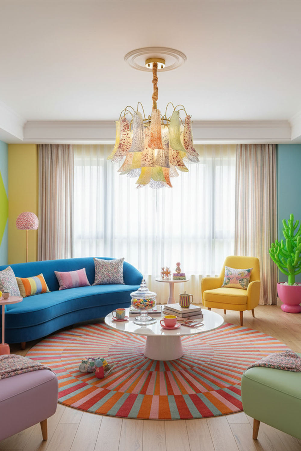Colorful Art Glass Chandelier - view 15 | morylighting