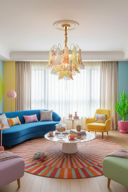 Colorful Art Glass Chandelier - view 15 | morylighting