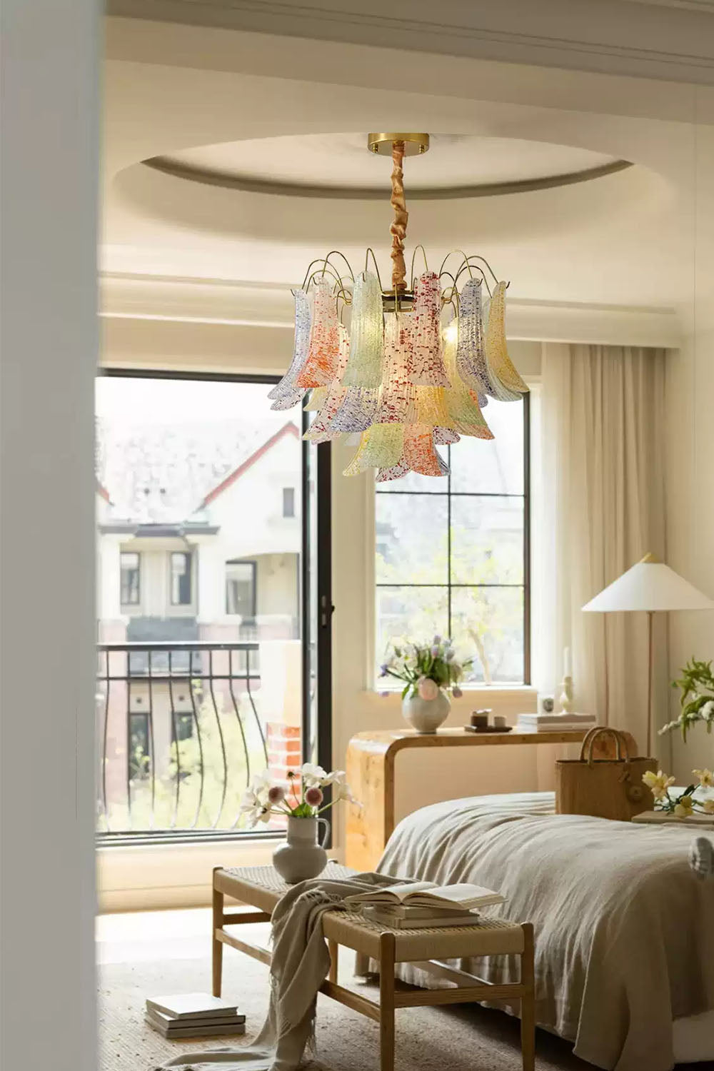 Colorful Art Glass Chandelier - view 16 | morylighting