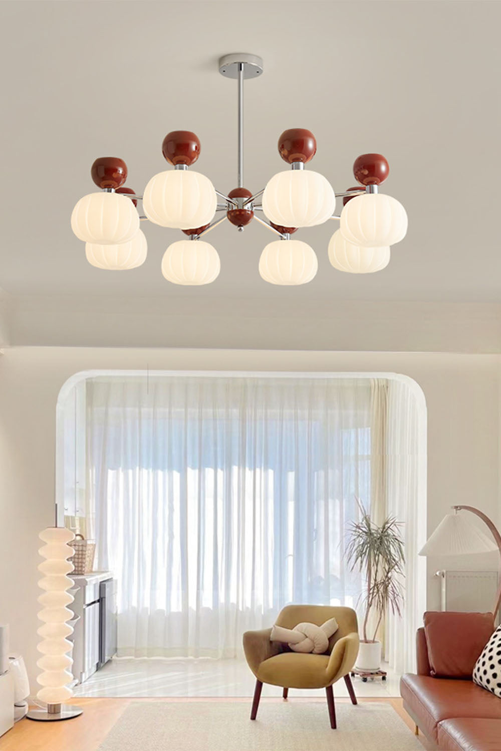 Cream Pumpkin Chandelier - view 4 | morylighting