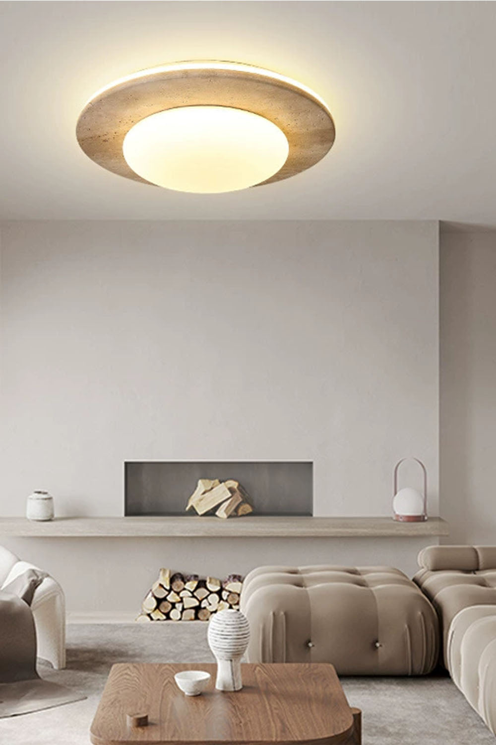 Cream Wabi-Sabi Ceiling Lamp - view 4 | morylighting