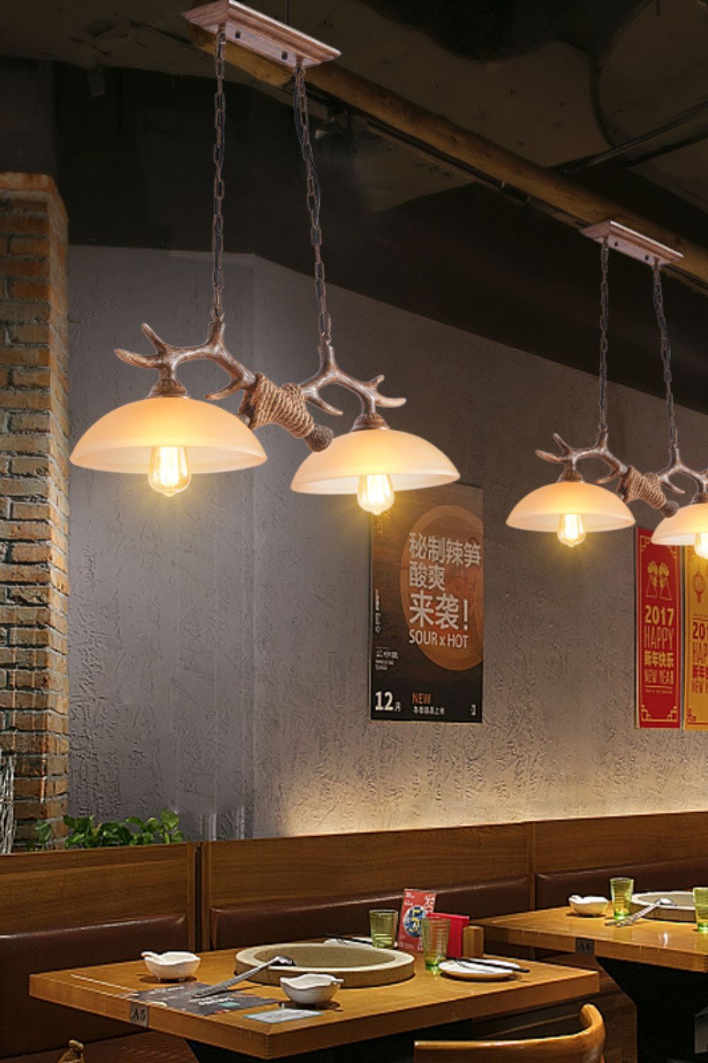 Creative glass antler chandelier - morylighting