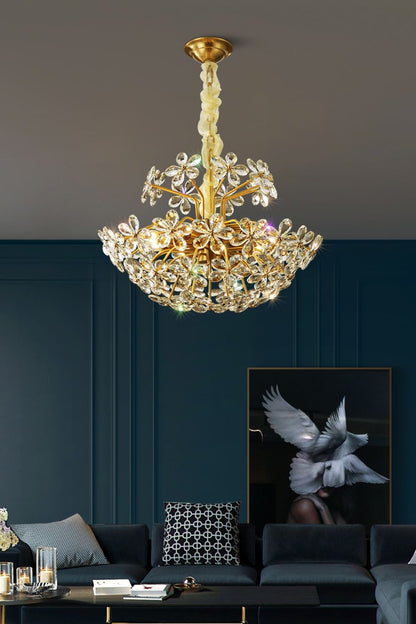 Crystal Flower Chandelier - morylighting