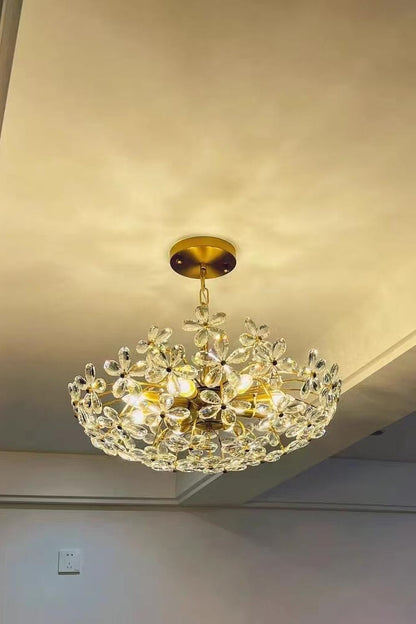 Crystal Flower Chandelier - morylighting