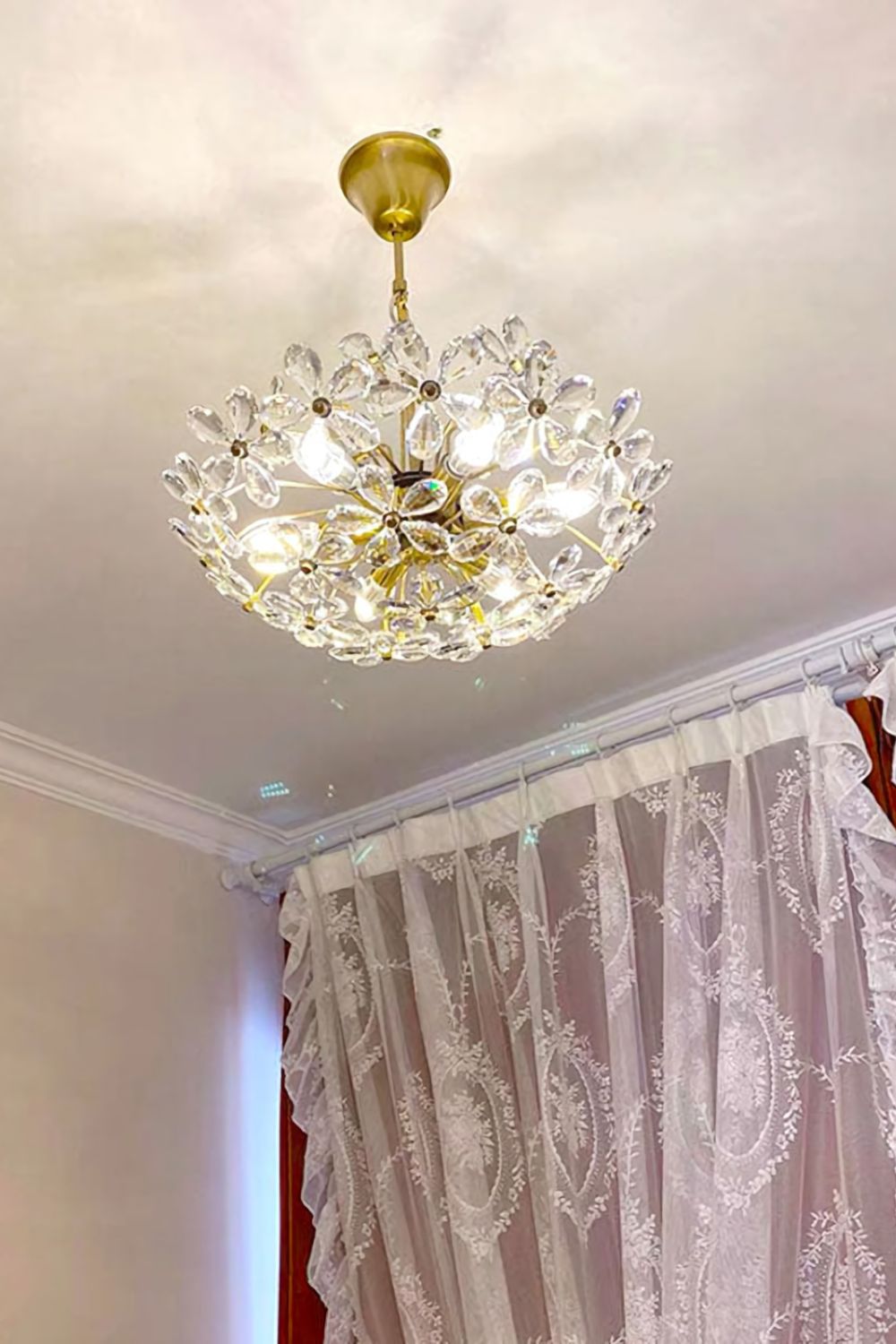 Crystal Flower Chandelier - morylighting