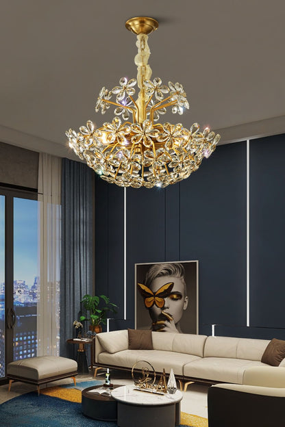 Crystal Flower Chandelier - morylighting