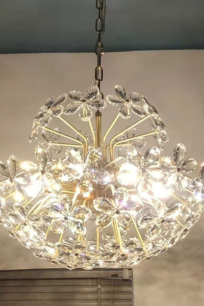 Crystal Flower Chandelier - morylighting