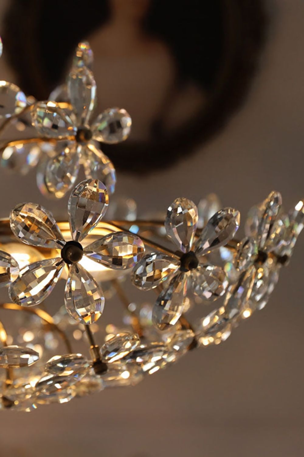 Crystal Flower Chandelier - morylighting
