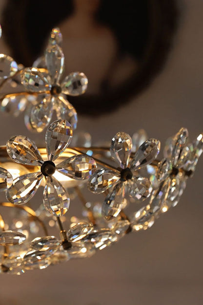 Crystal Flower Chandelier - morylighting