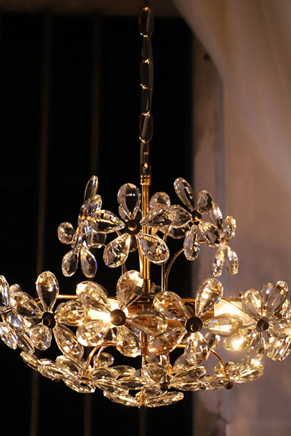 Crystal Flower Chandelier - morylighting