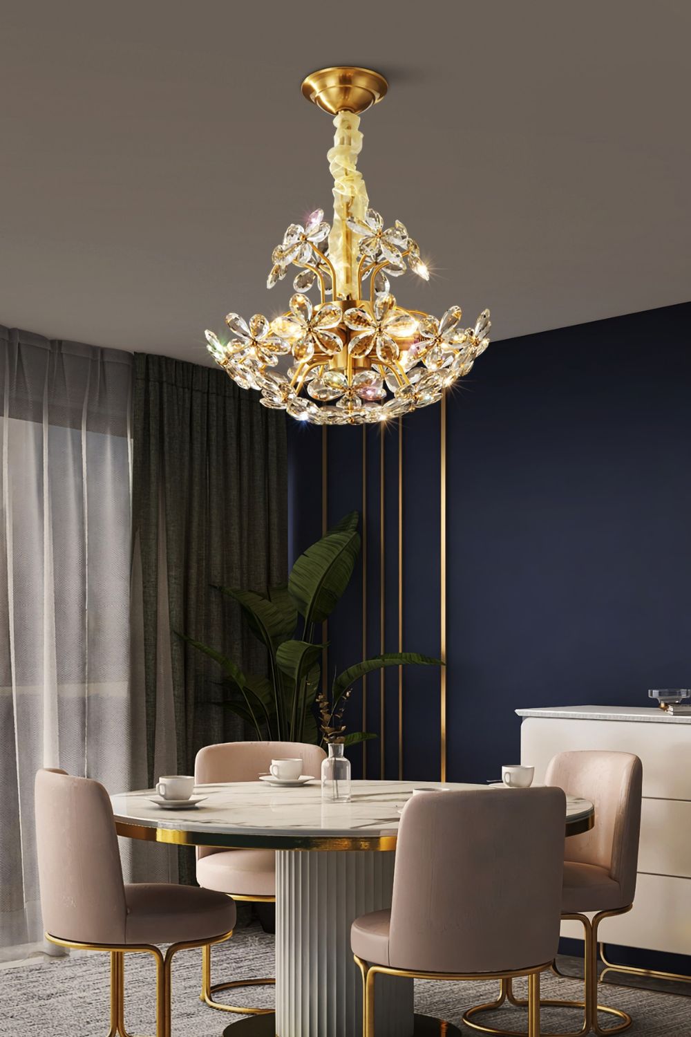 Crystal Flower Chandelier - morylighting