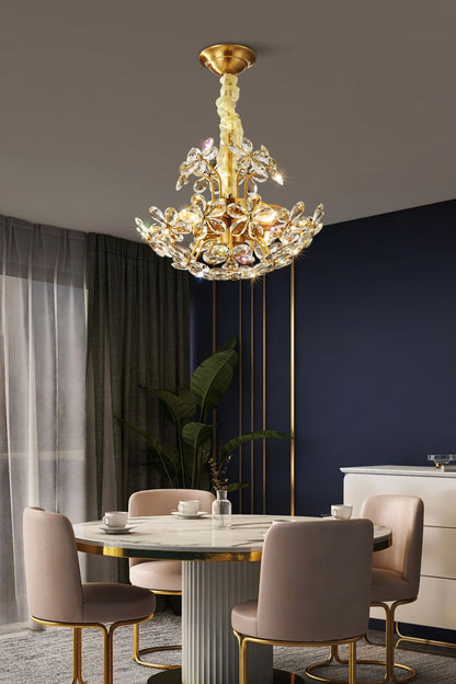 Crystal Flower Chandelier - morylighting