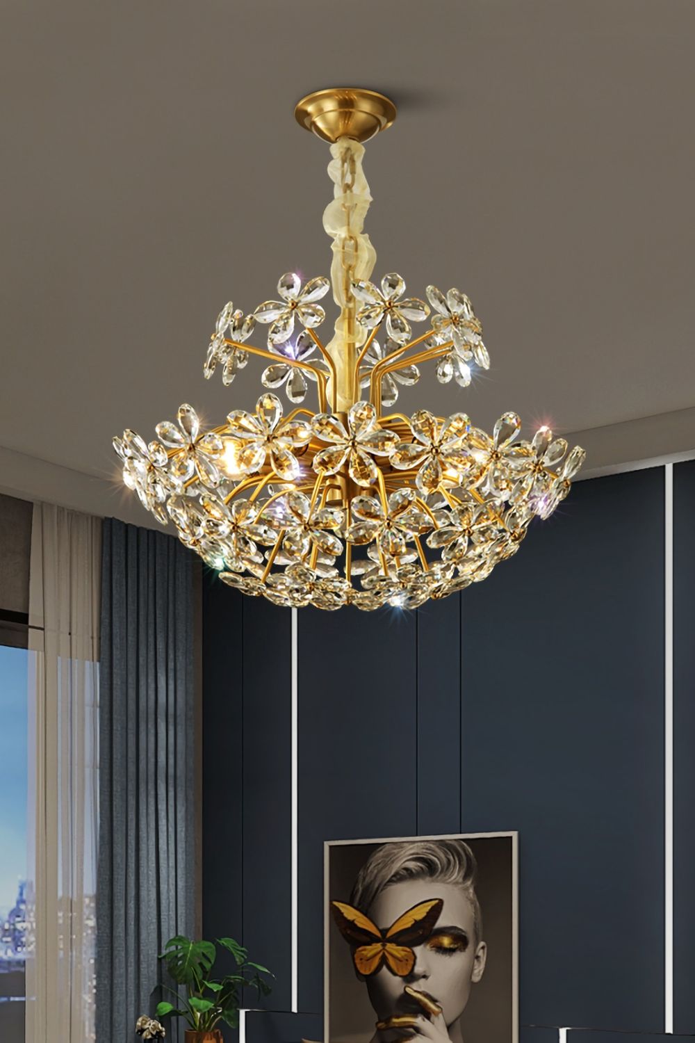Crystal Flower Chandelier - morylighting