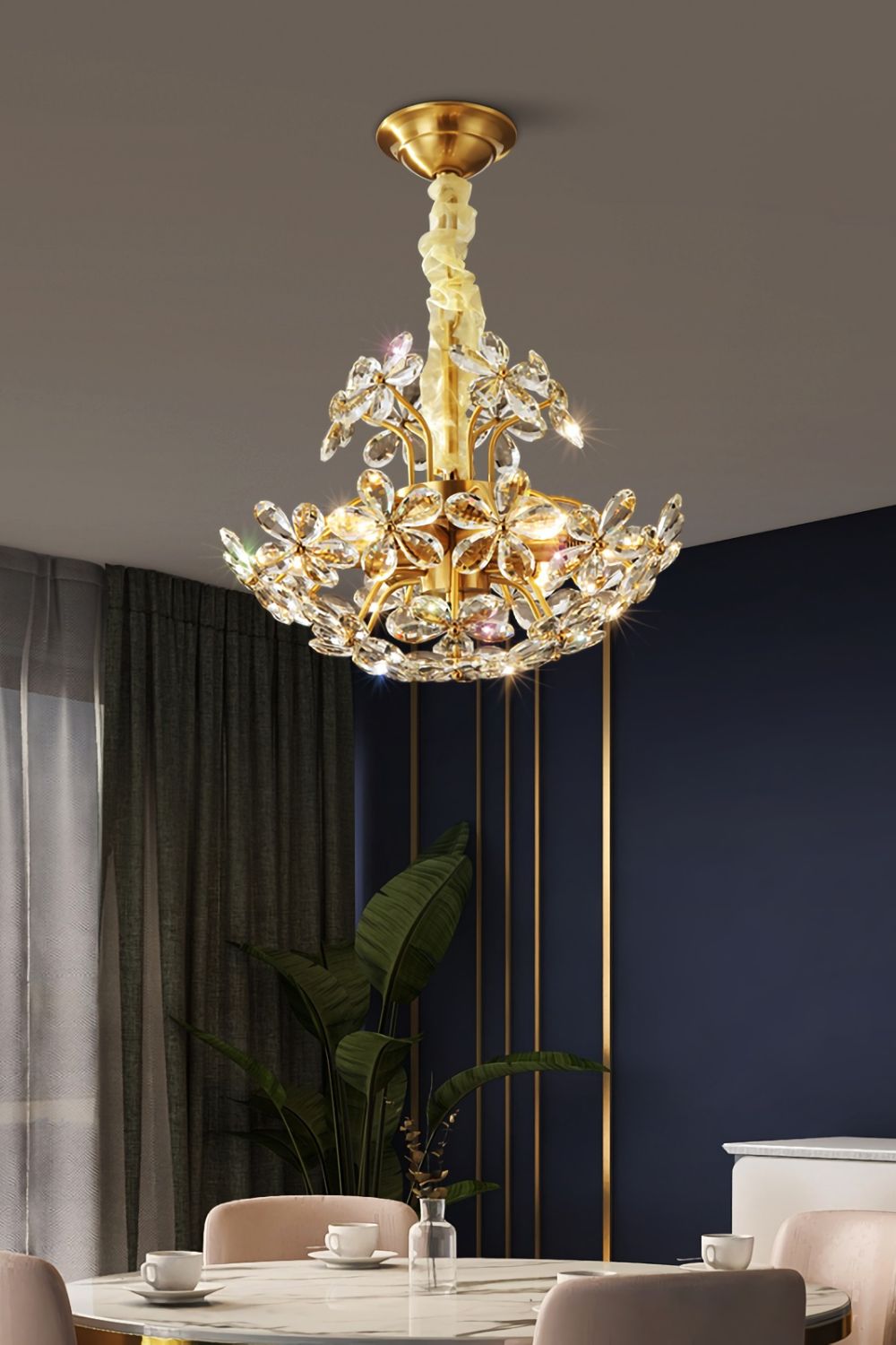 Crystal Flower Chandelier - morylighting