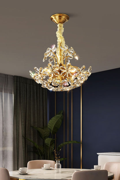 Crystal Flower Chandelier - morylighting