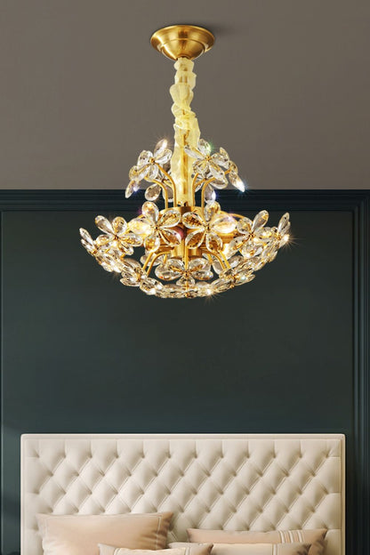Crystal Flower Chandelier - morylighting