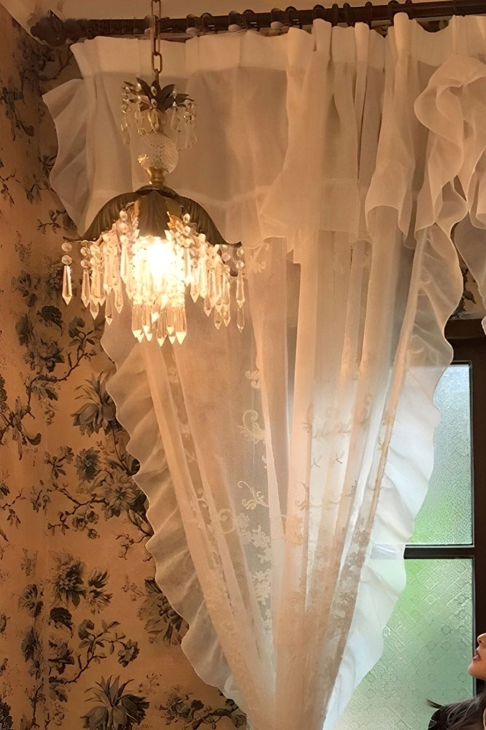 Crystal Palm Leaf Pendant Light - view 3 | morylighting