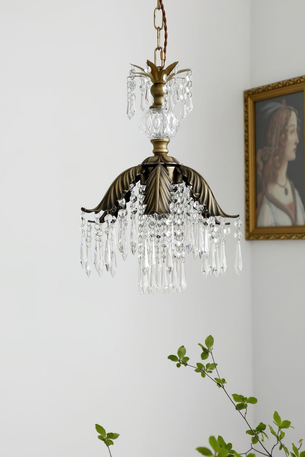 Crystal Palm Leaf Pendant Light - view 9 | morylighting