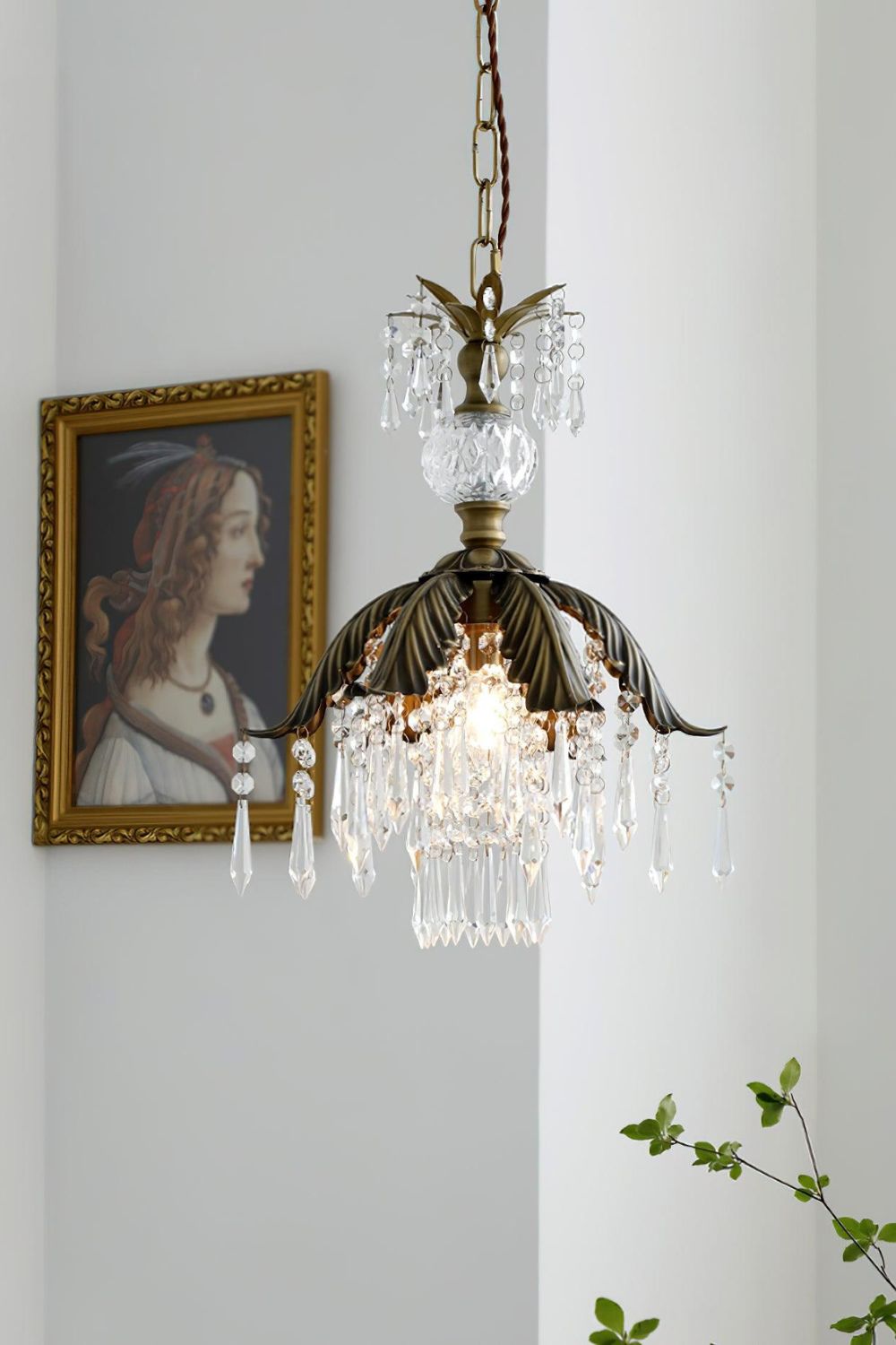 Crystal Palm Leaf Pendant Light - view 13 | morylighting